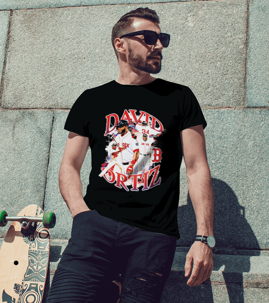 David Ortiz Boston Red Sox Legendary Collage 34 Red Sox B T-Shirt