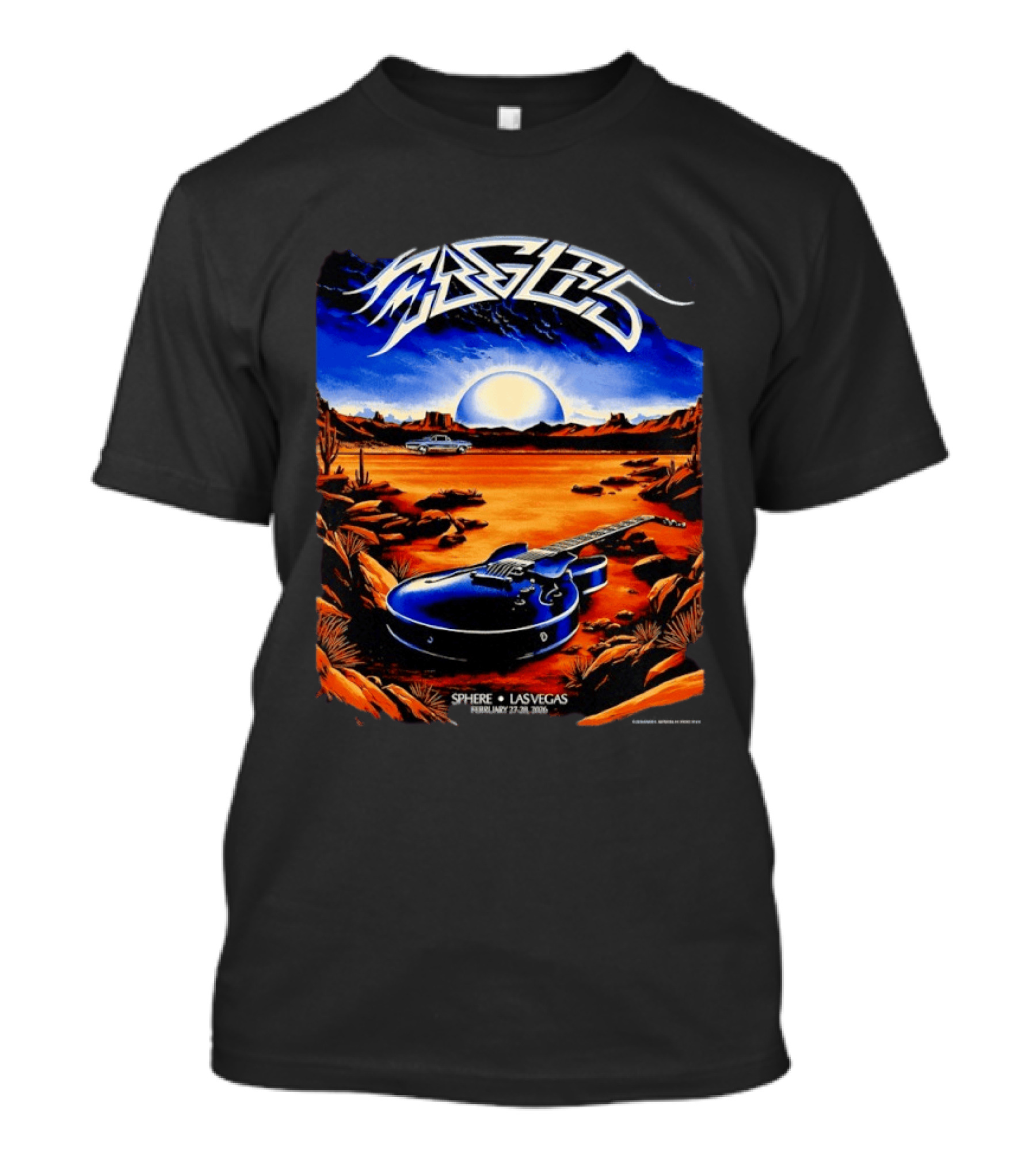 Eagles Live At Sphere Las Vegas February 27 28 2026 Desert Landscape Guitar T-Shirt
