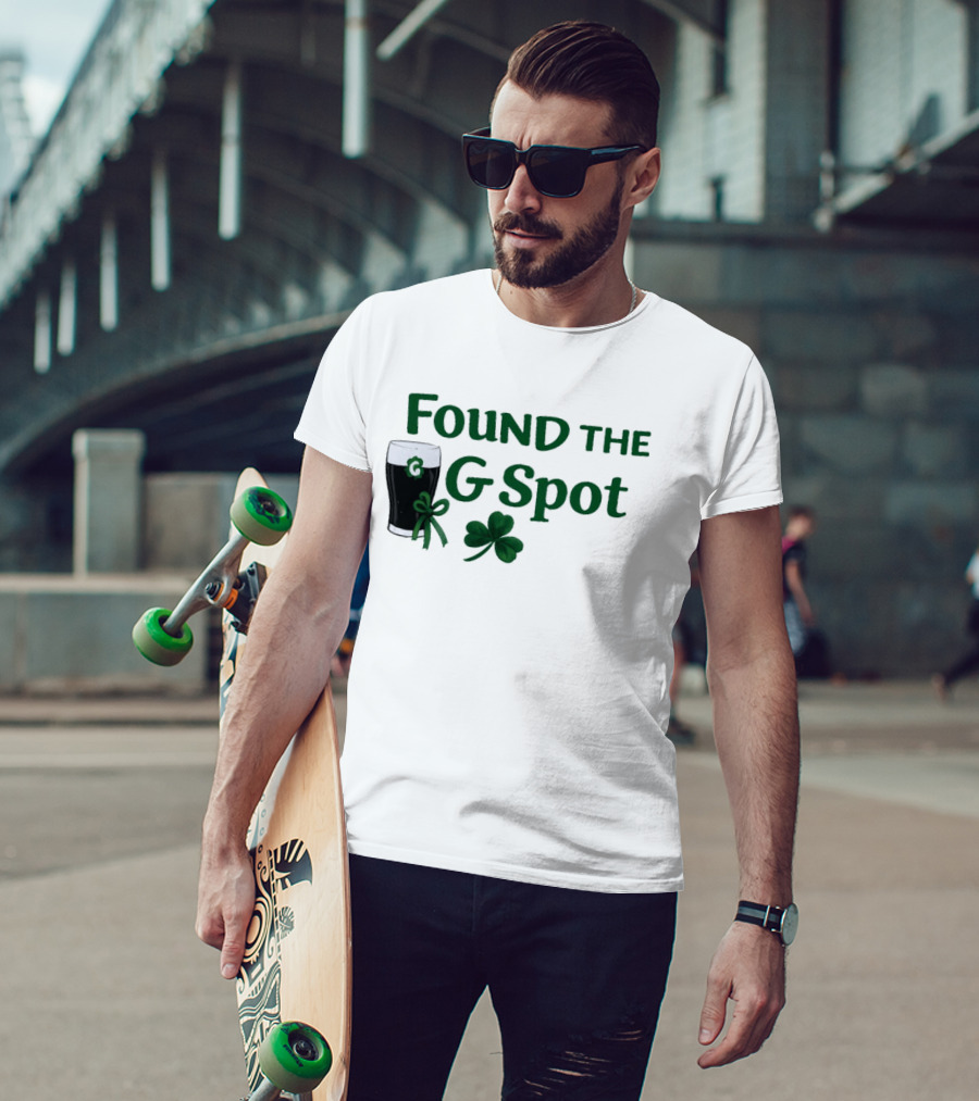 Found The G Spot Pint Glass Shamrock Lucky T-Shirt