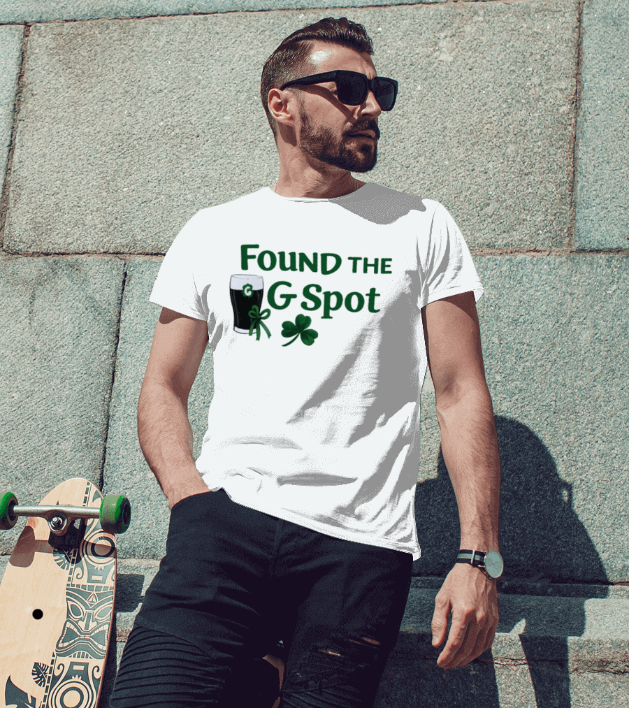 Found The G Spot Pint Glass Shamrock Lucky T-Shirt