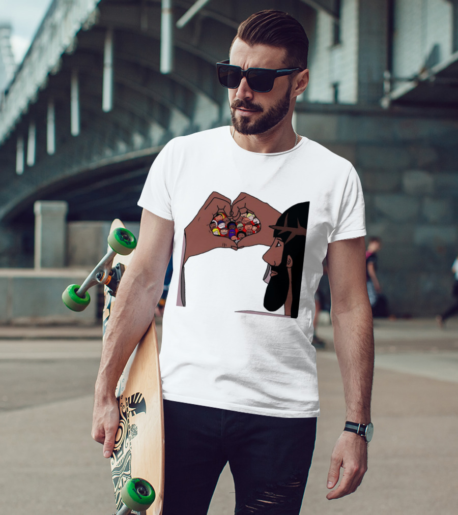 Jesus Love Includes Everyone Heart Hands Diversity Faces T-Shirt