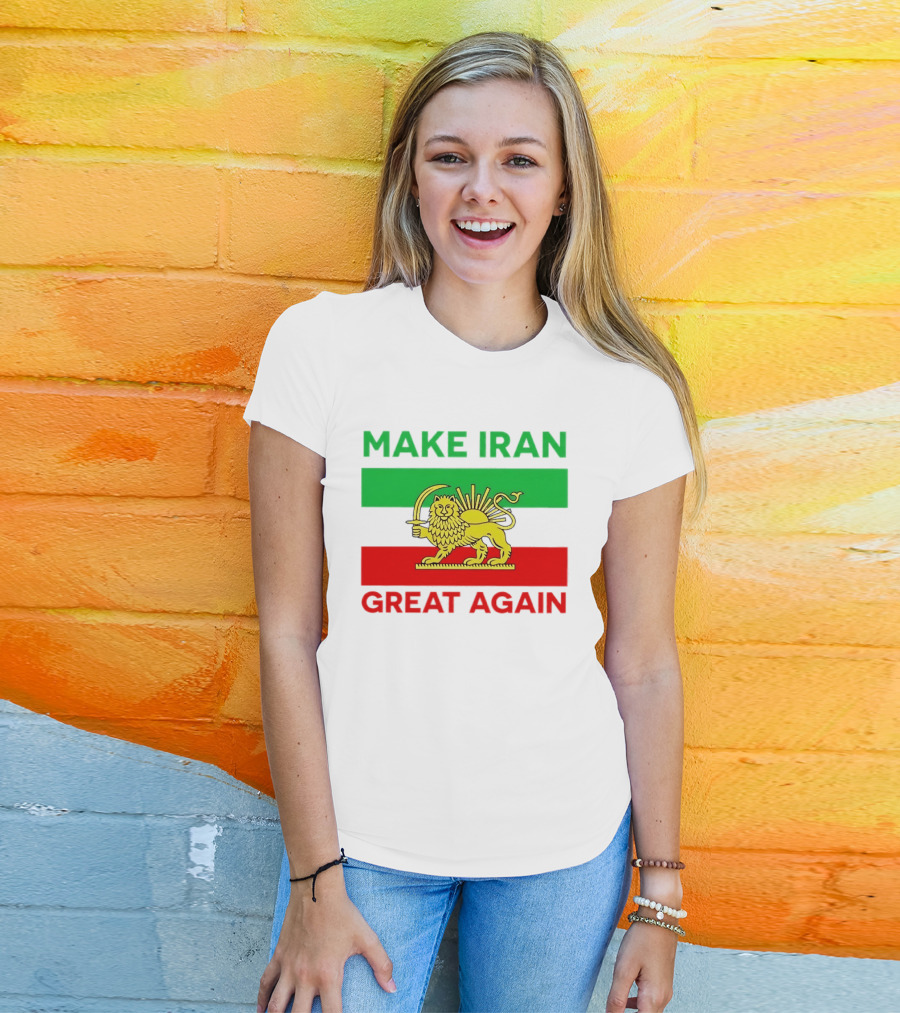 Make Iran Great Again Lion And Sun Symbol 2026 Free Iran T-Shirt