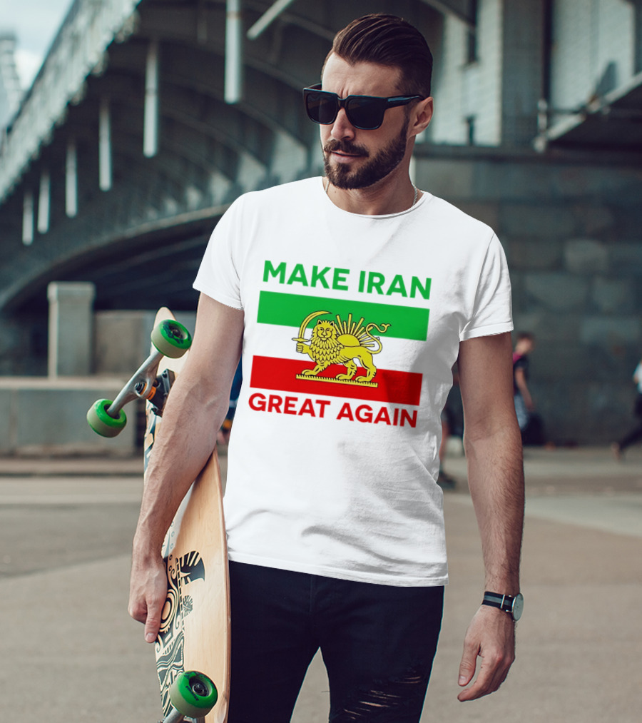 Make Iran Great Again Lion And Sun Symbol 2026 Free Iran T-Shirt