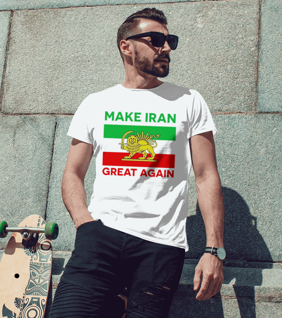 Make Iran Great Again Lion And Sun Symbol 2026 Free Iran T-Shirt