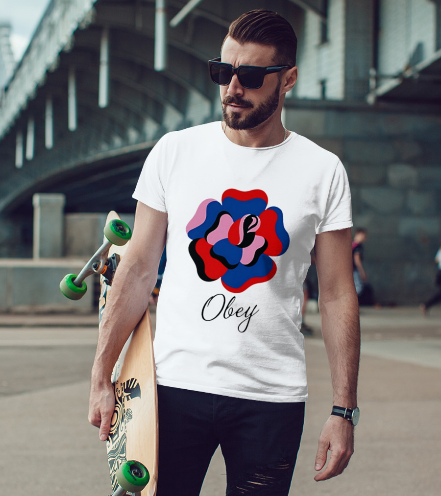 Obey Paper Rose Multi Color Artful Blossom T-Shirt