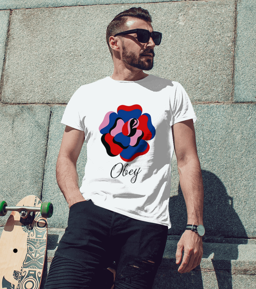 Obey Paper Rose Multi Color Artful Blossom T-Shirt