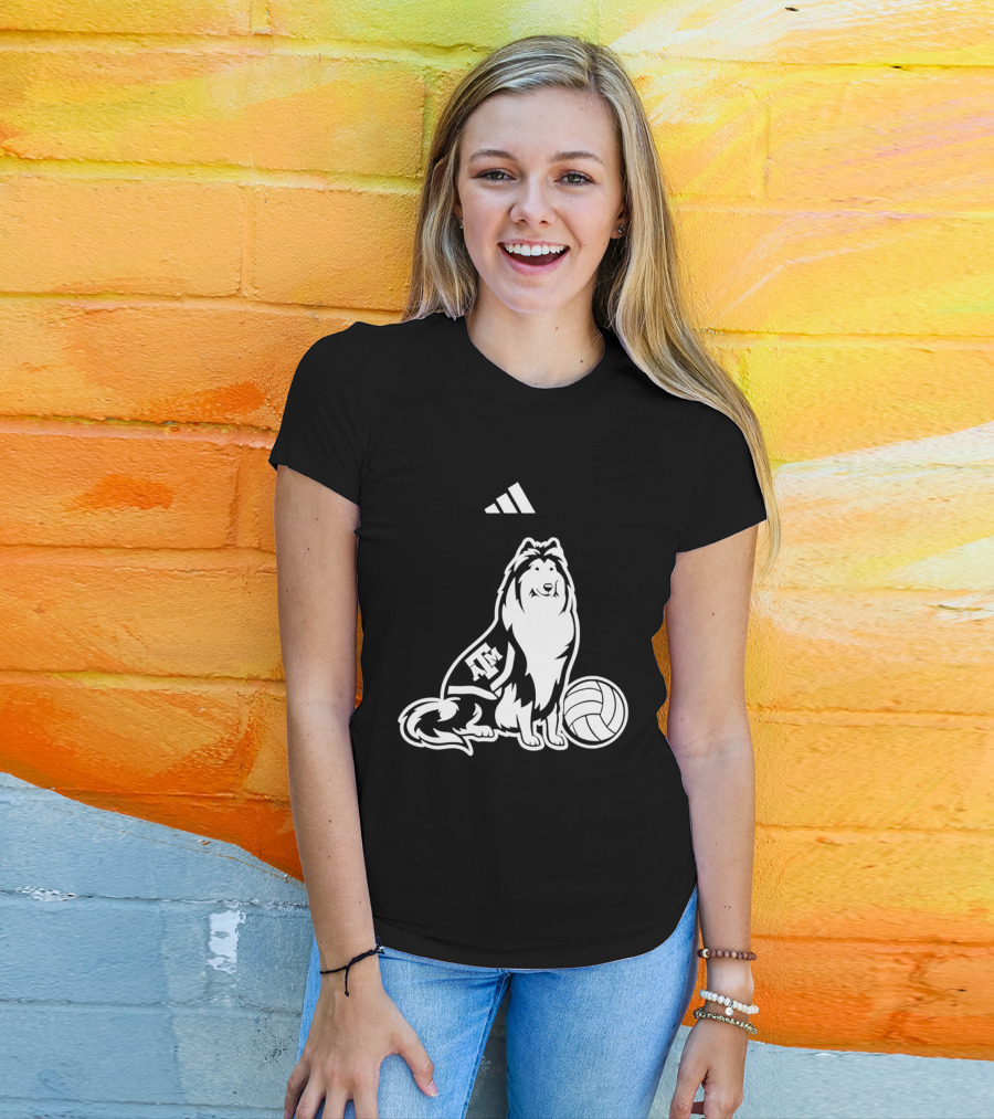Adidas Texas A&M Aggies Volleyball Reveille Dog T-Shirt