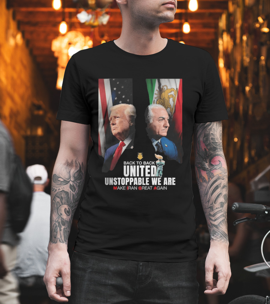 Thank You Trump United Unstoppable We Are Make Iran Great Again American and Iranian Flags T-Shirt