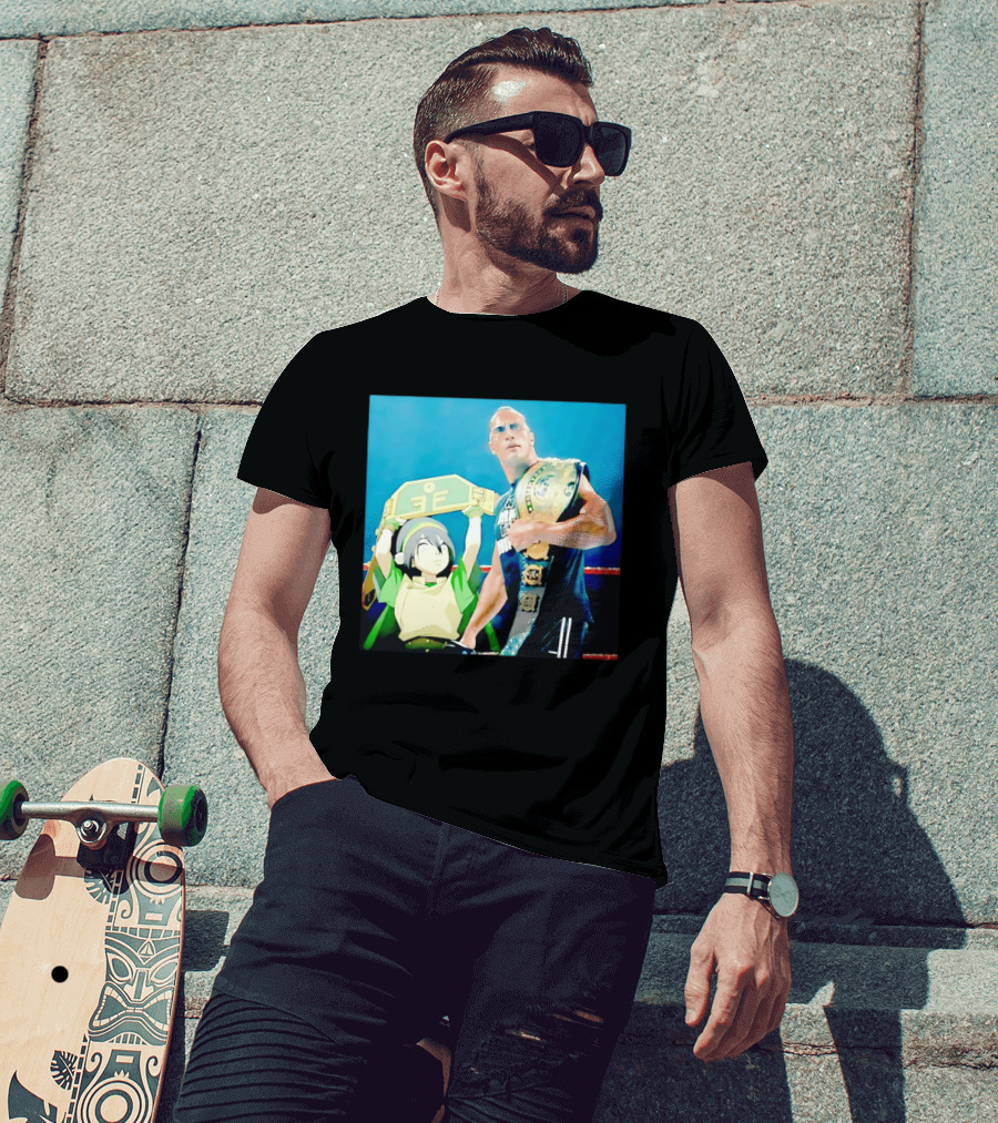 Dwayne The Rock Johnson Meets The Boulder Avatar Crossover Scene T-Shirt