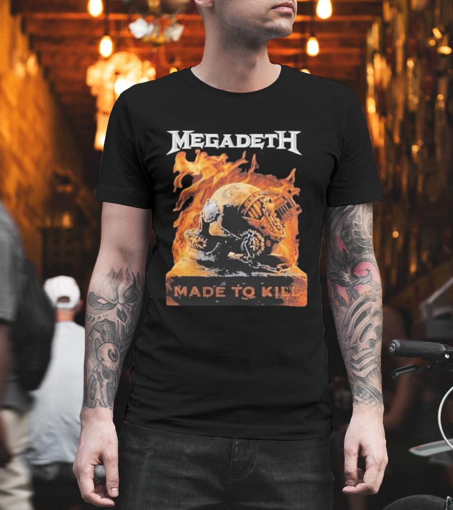 Megadeth Canada 2026 Tour Made to Kill Flaming Skull Explosion T-Shirt