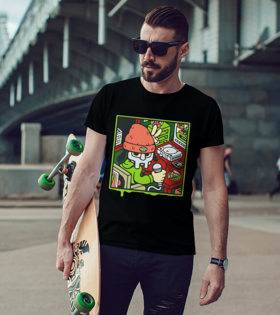 PaRappa The Rapper MF Doom Crossover Video Games Music Iconic Character Pizza Scene T-Shirt