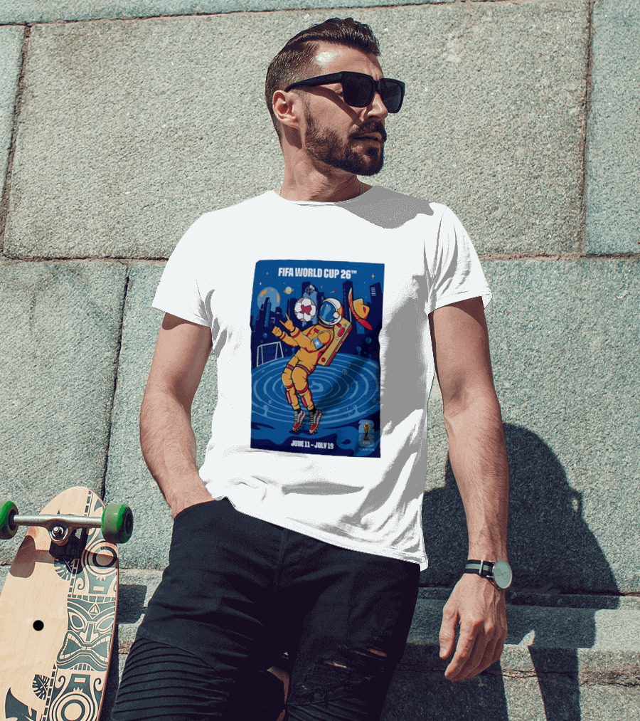 FIFA World Cup 2026 Astronaut In Houston June 11 July 19 Soccer Space T-Shirt