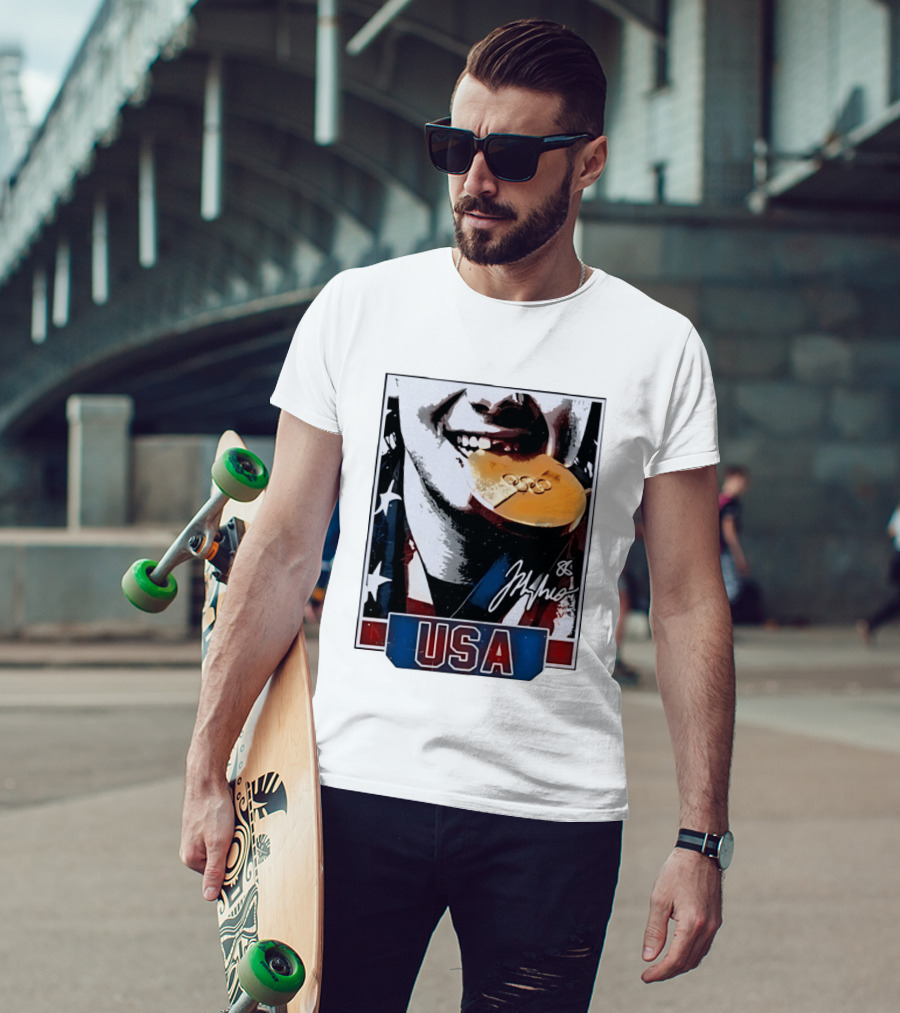 USA Gold Medal Hockey Jack Hughes Autograph 88 T-Shirt