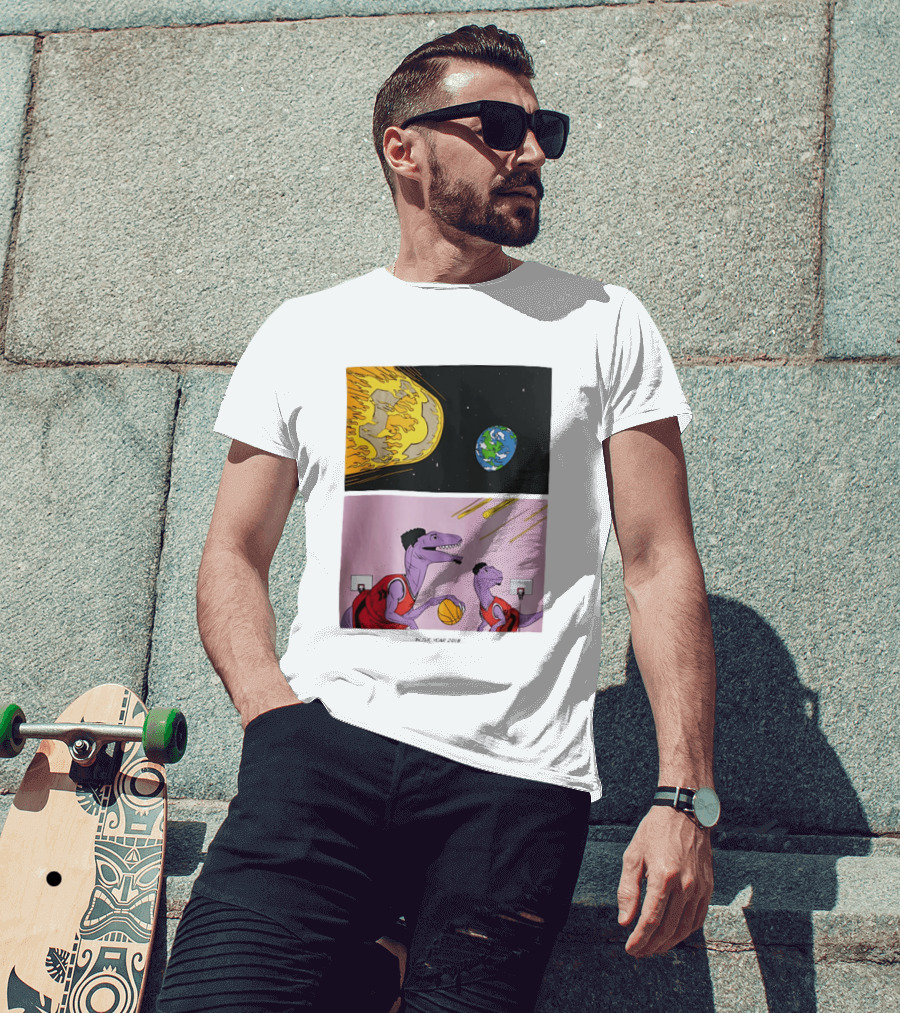 LeBron James Raptors Dinosaurs Meteor Basketball 2018 T-Shirt