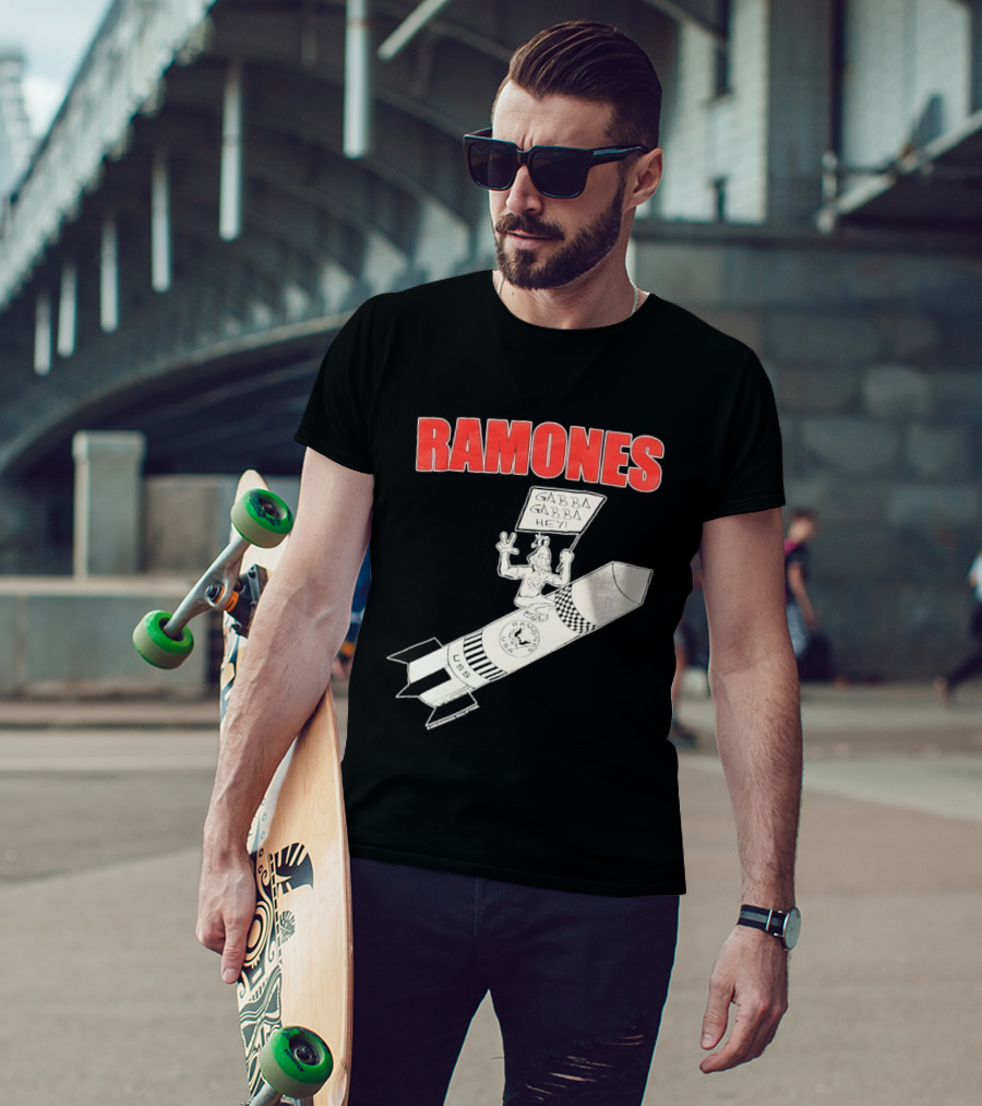 Ramones Gabba Gabba Hey USS Rocket Punk T-Shirt