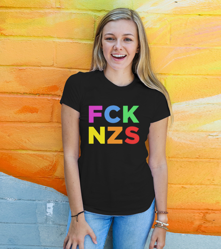 FCK NZS Rainbow Bold Block Letters T-Shirt