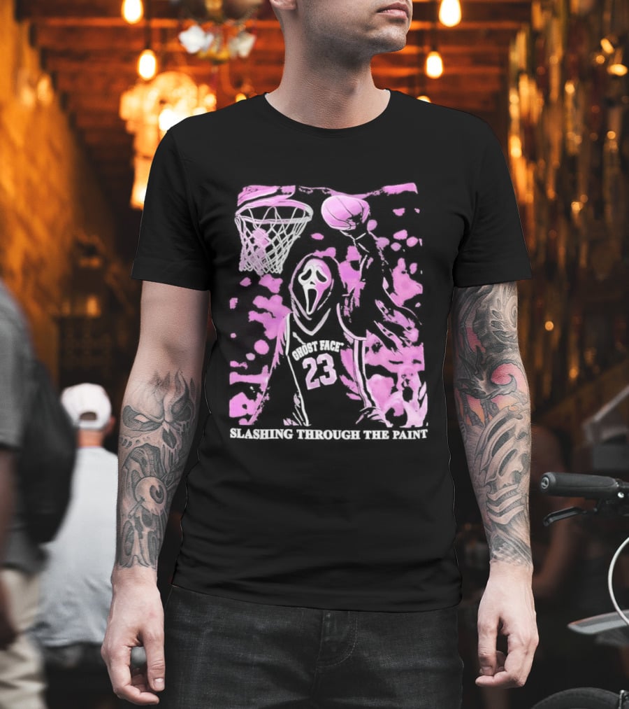 Scream Number 23 Basketball Paint Brush Drip T-Shirt