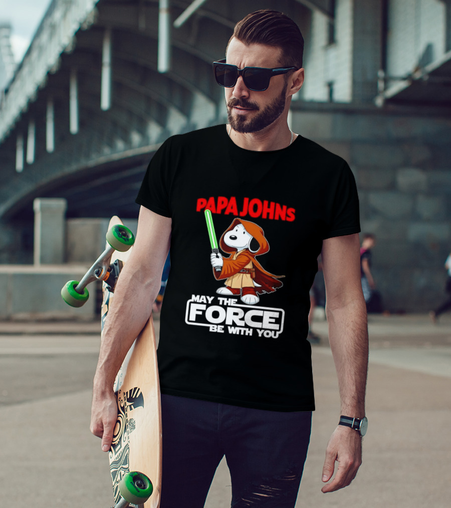 Snoopy Jedi Papa Johns May The Force Be With You Pizza Fan Favorite T-Shirt