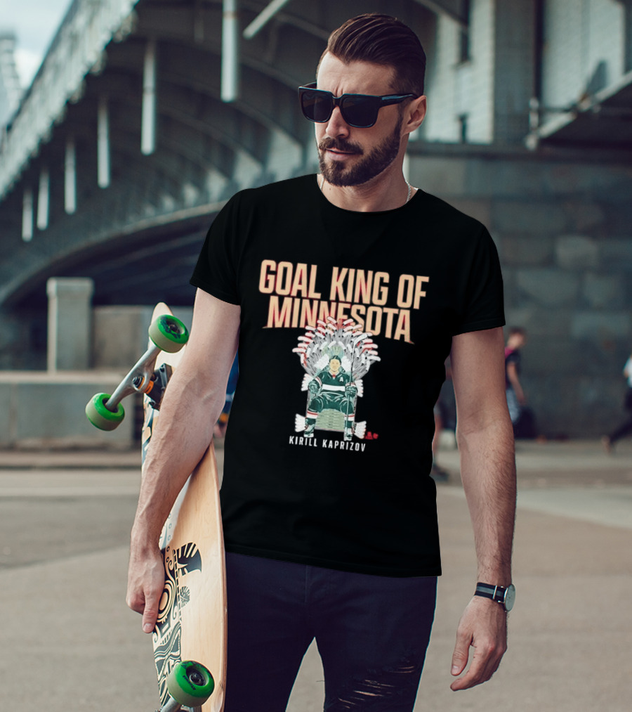 Kirill Kaprizov Goal King Of Minnesota Hockey Throne T-Shirt