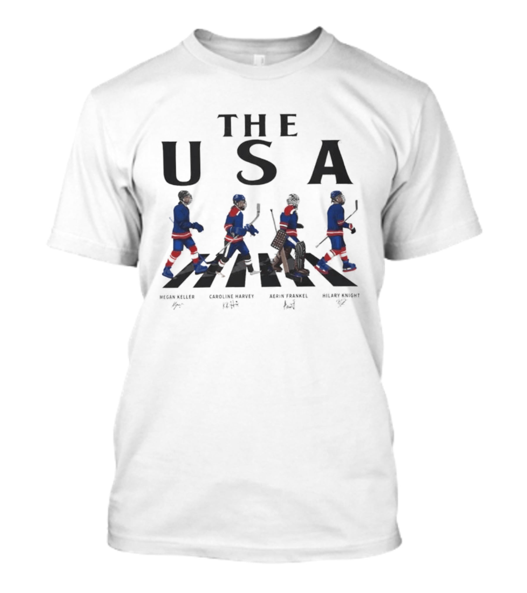 USA Women Ice Hockey Abbey Road Skaters Signatures T-Shirt