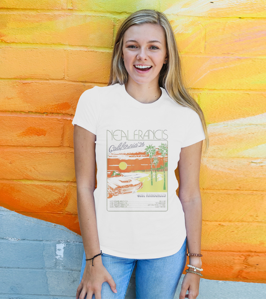 Neal Francis California Tour 2026 Sunset Palm Trees T-Shirt