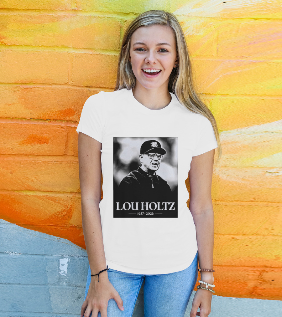 Lou Holtz 1937 2026 Notre Dame Coach Memorial T-Shirt