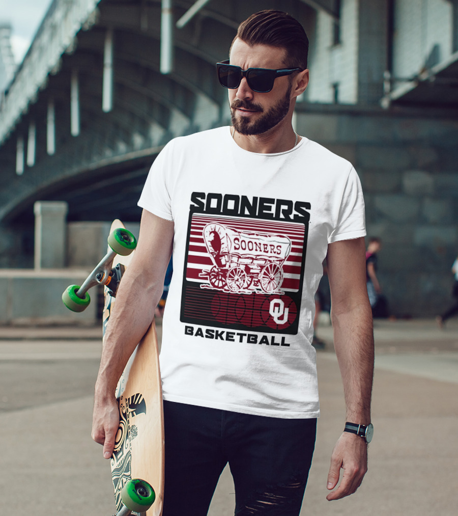 Sooners Basketball 1800s Wagon OU Staredown T-Shirt