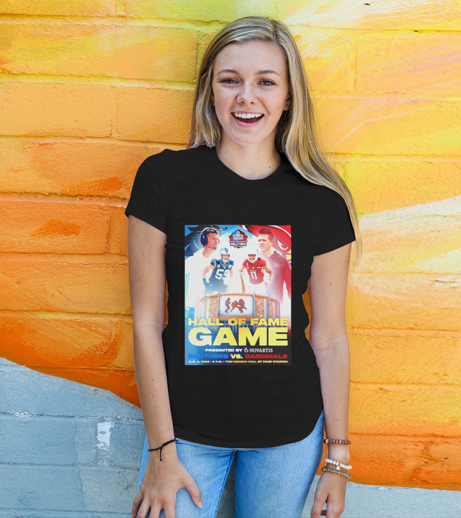 Hall Of Fame Game August 6 2026 Panthers Vs Cardinals Tom Benson Hall Of Fame Stadium T-Shirt