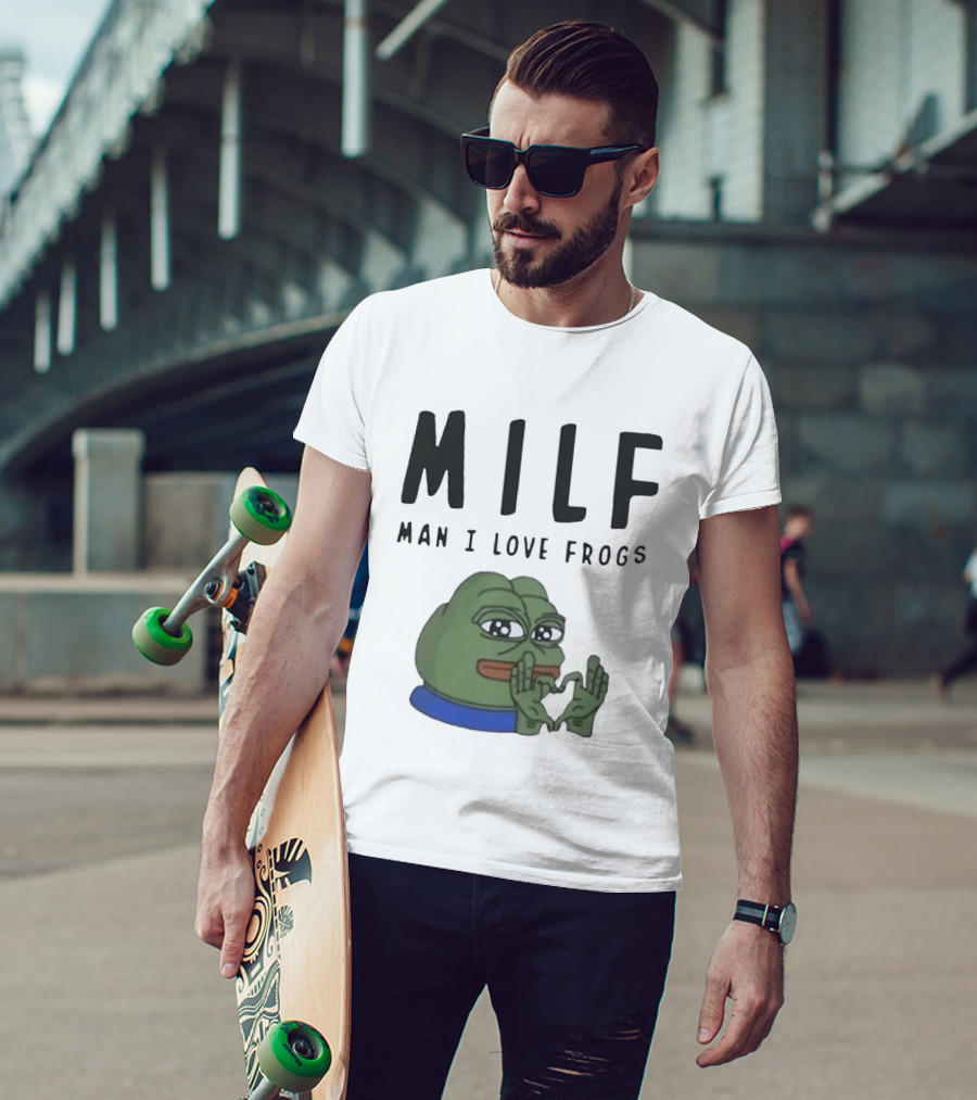 MILF Frog Meme Man I Love Frogs Heart T-Shirt