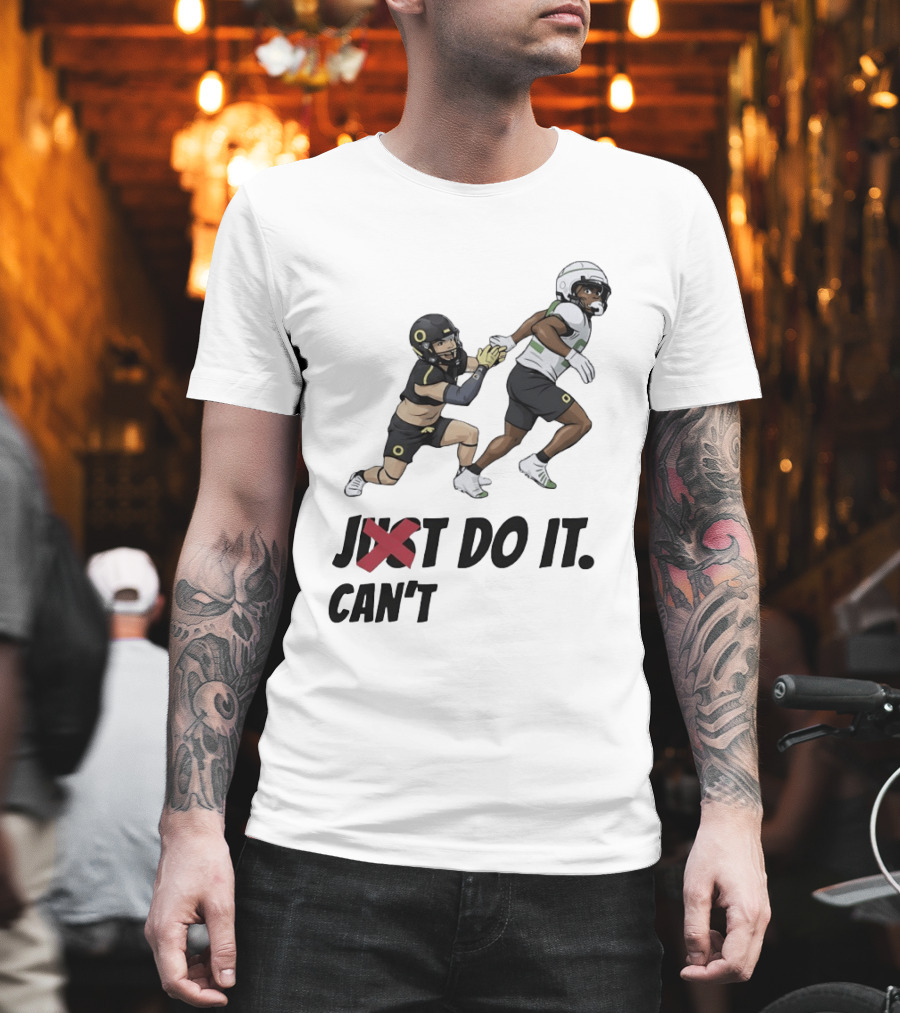 Just Can't Do It Football Players Chase in Action T-Shirt