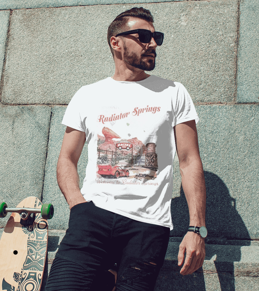 Radiator Springs Lightning McQueen Disney Pixar Cars Scenic Route Adventure T-Shirt