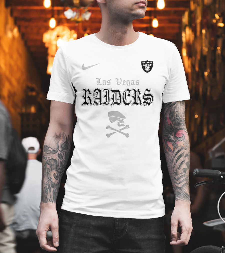 Las Vegas Raiders Dropkick Murphys Skull Crossbones Nike Collaboration T-Shirt