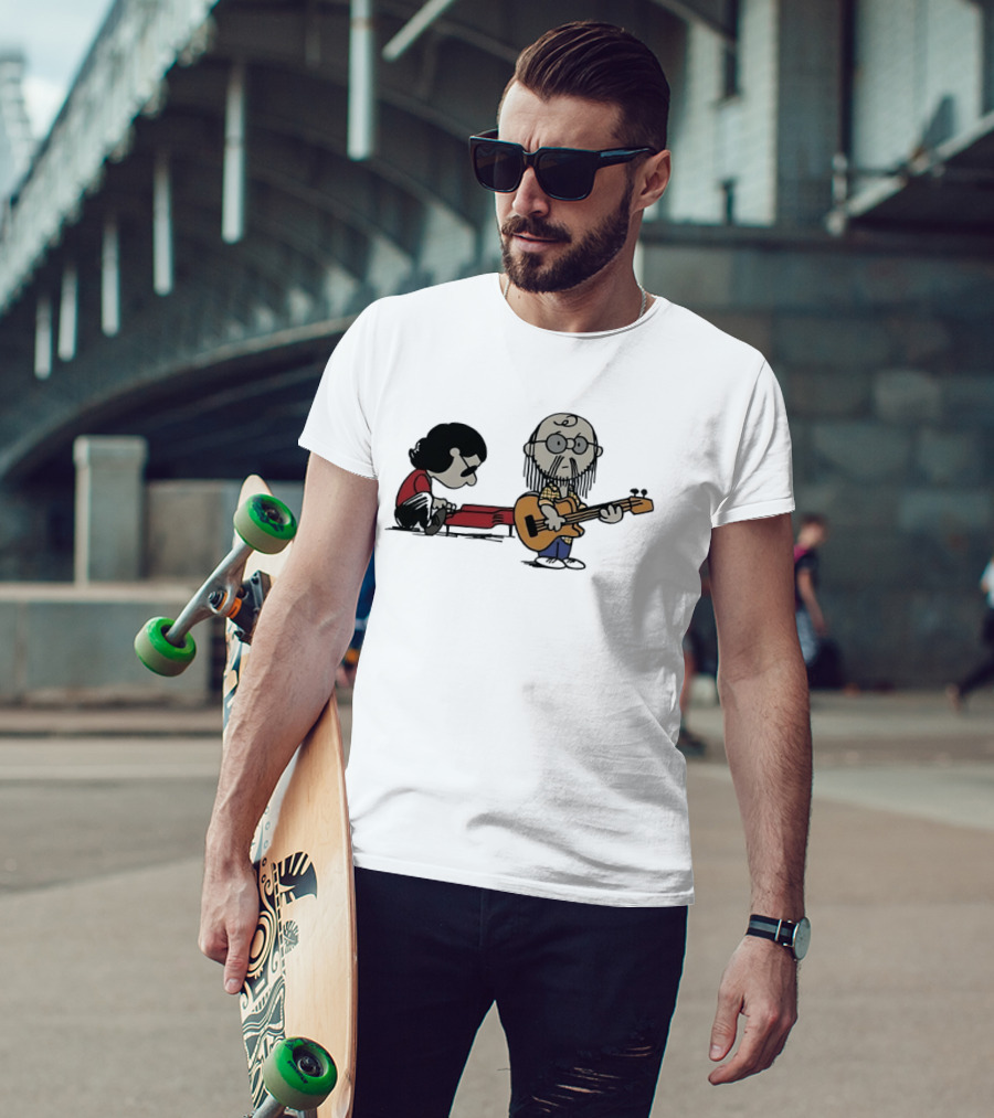 Steely Dan Musician Cartoon Crossover With Peanuts Characters Charlie Brown T-Shirt