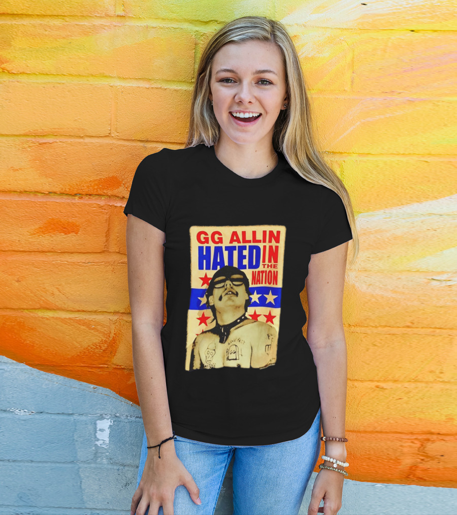GG Allin Hated In The Nation Live Fast Tattoo Stars T-Shirt