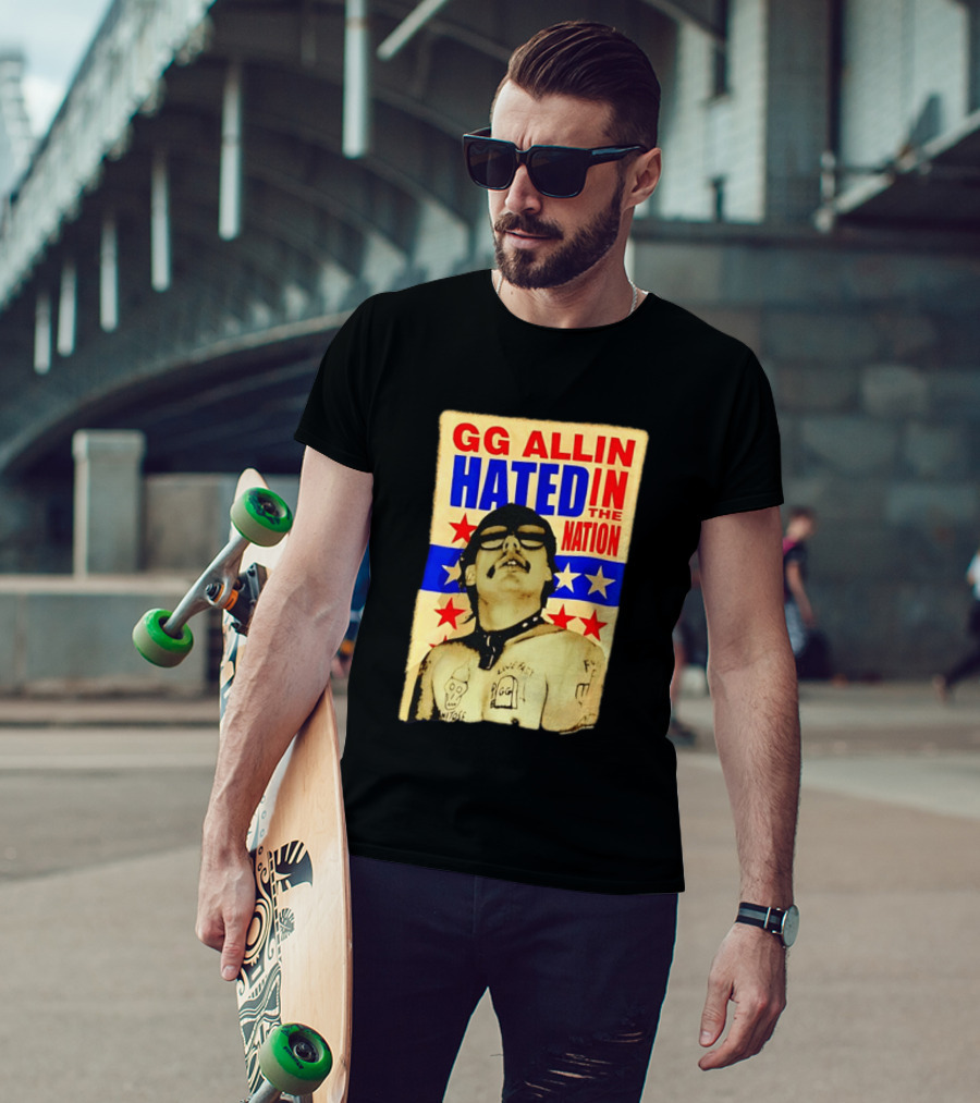 GG Allin Hated In The Nation Live Fast Tattoo Stars T-Shirt
