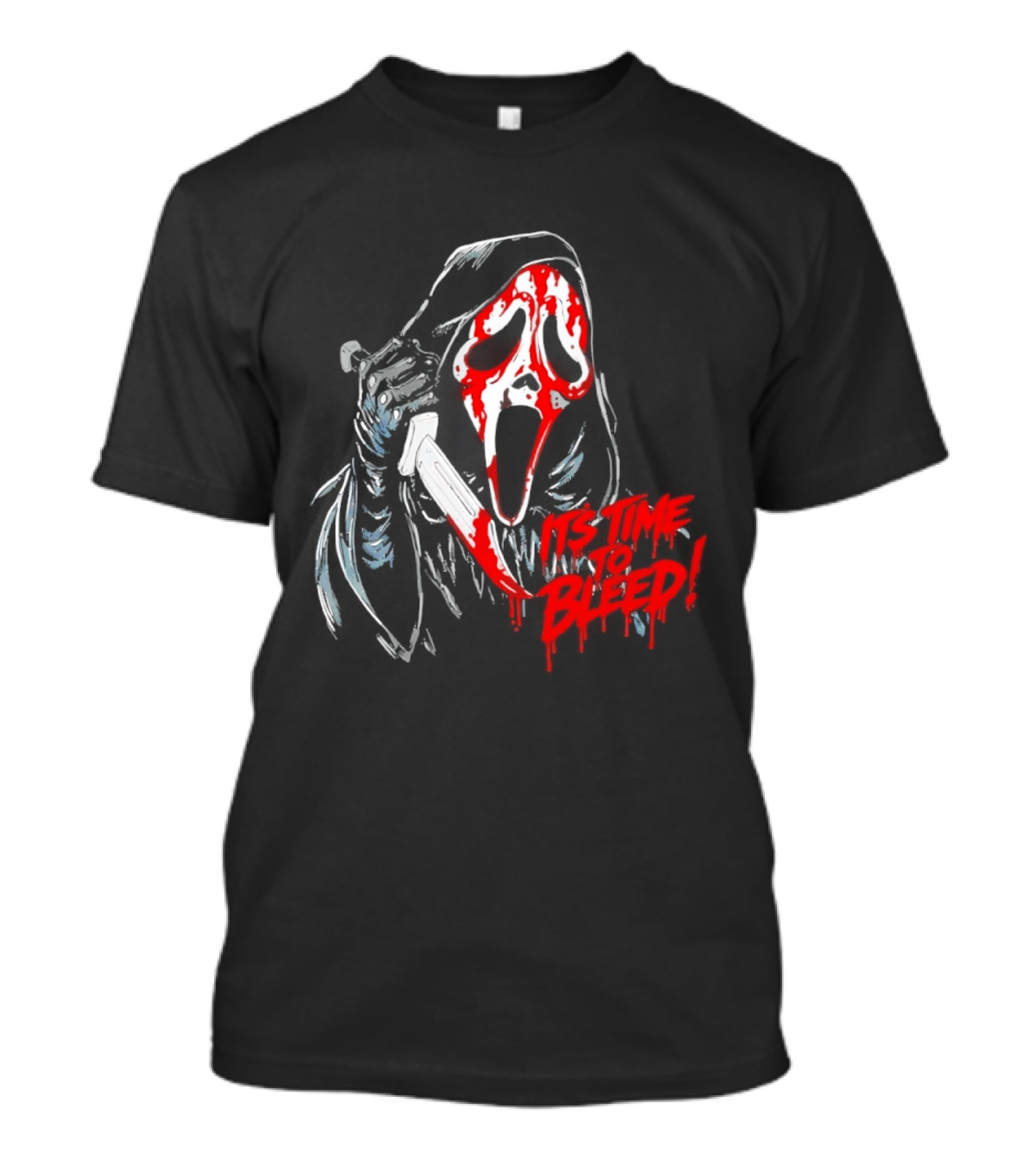 Ghost Face Time To Bleed Horror Iconic Scream Mask T-Shirt