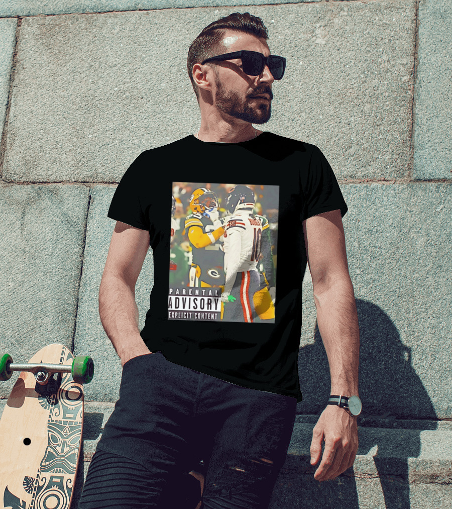Green Bay Packers Vs Chicago Bears Rivalry Parental Advisory Explicit Content T-Shirt