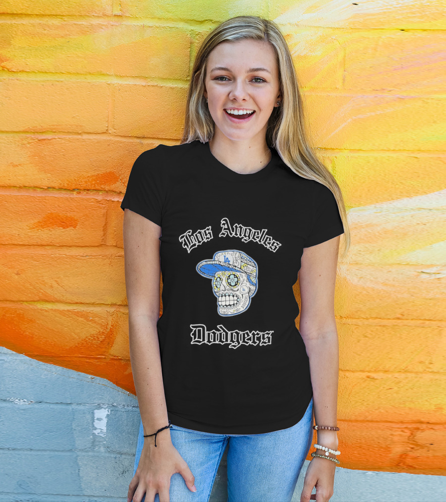 Los Angeles Dodgers Sugar Skull LA Cap T-Shirt