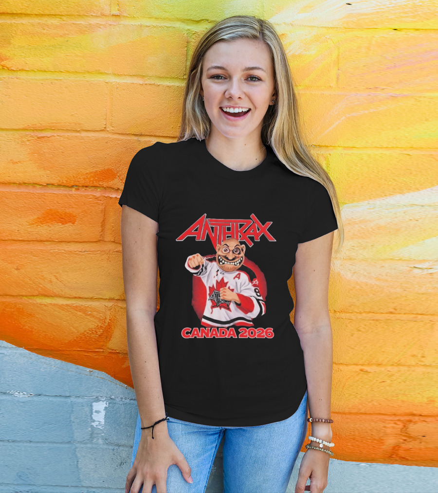 Anthrax Canada 2026 Tour No Man Hockey Player Elbows Up T-Shirt