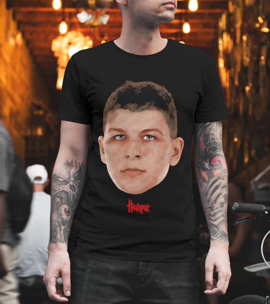 Cale Jacobsen Nebraska Cornhuskers Big Head Huskers Fan Gear T-Shirt