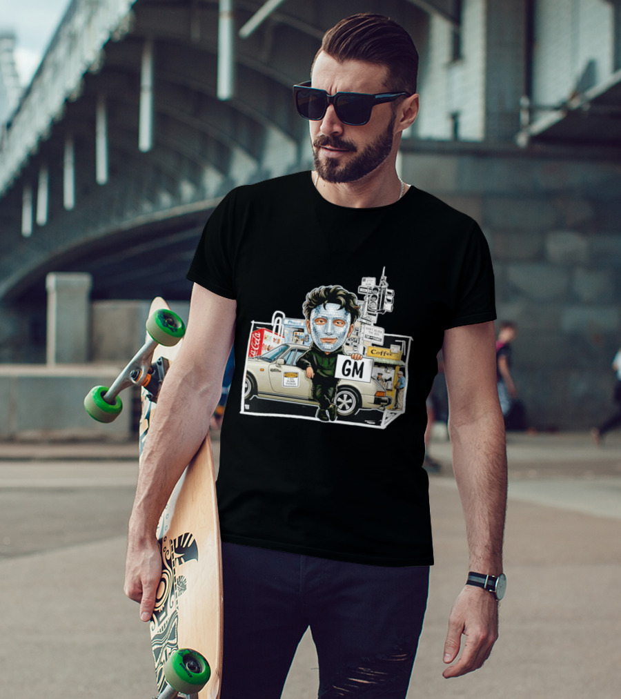 Don't Block The Box Warning I Do Dumb Things Traffic Signal Masked T-Shirt