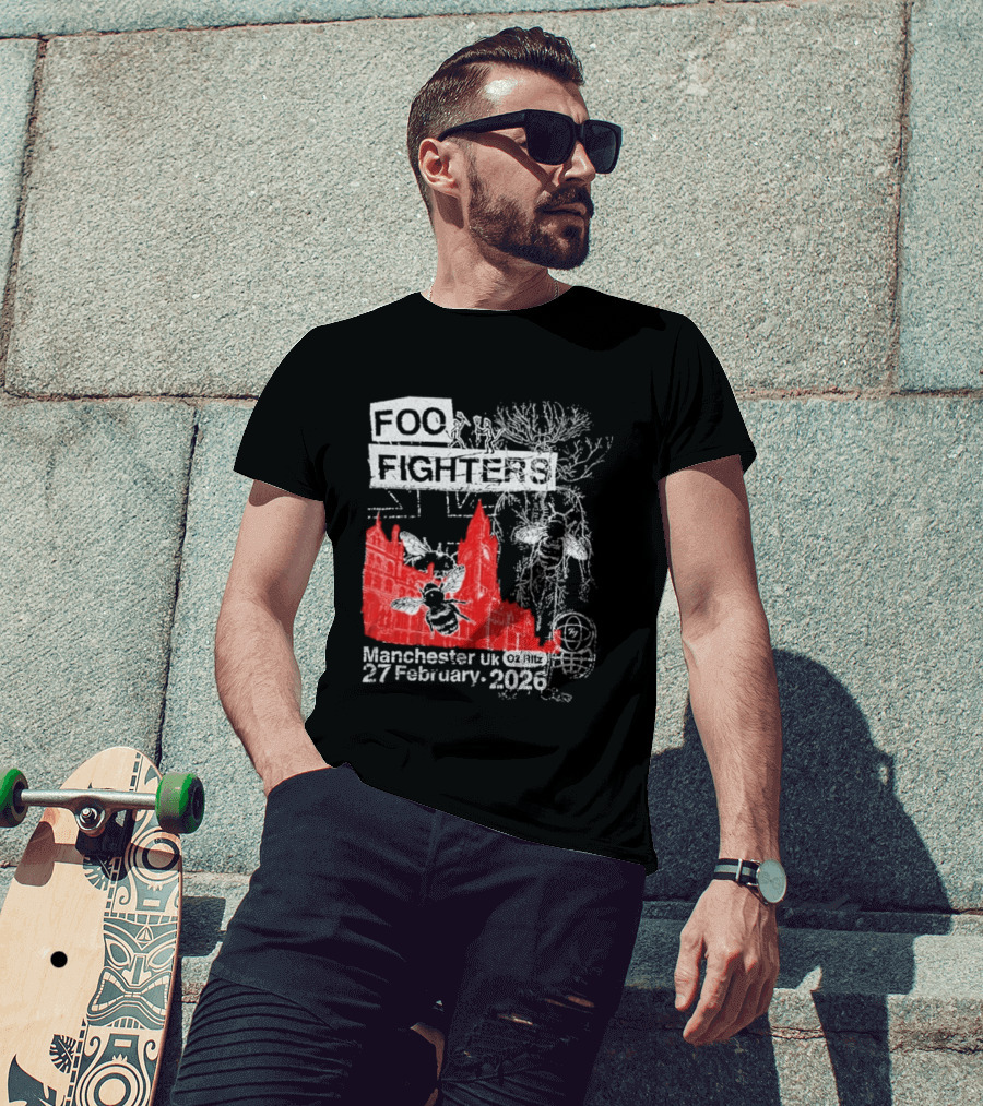 Foo Fighters Manchester UK 27 February 2026 Surprise Show O2 Ritz Bee T-Shirt