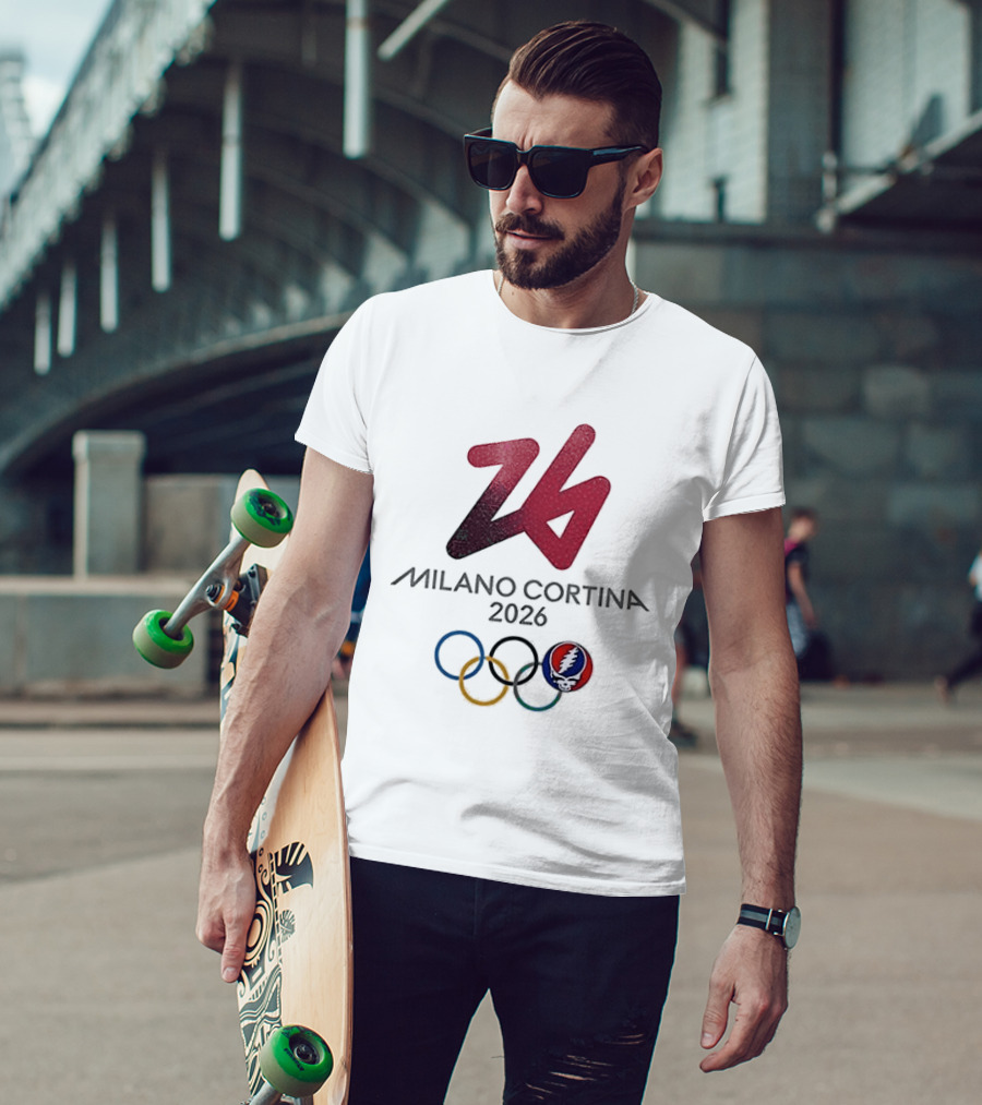 Grateful Dead Milano Cortina 2026 Winter Olympics Skeleton T-Shirt