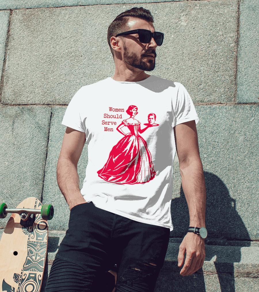 Women Should Serve Men Victorian Lady With Head On Platter T-Shirt