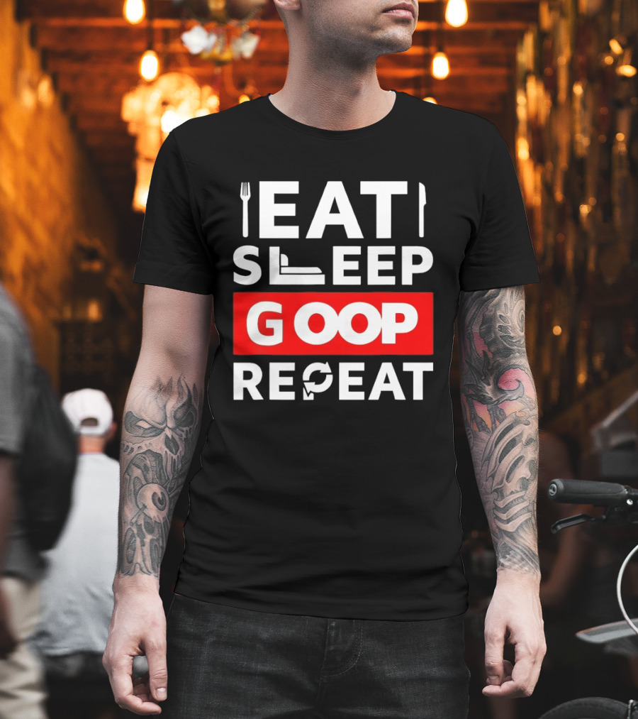 Eat Sleep Goop Repeat Utensil and Bed T-Shirt
