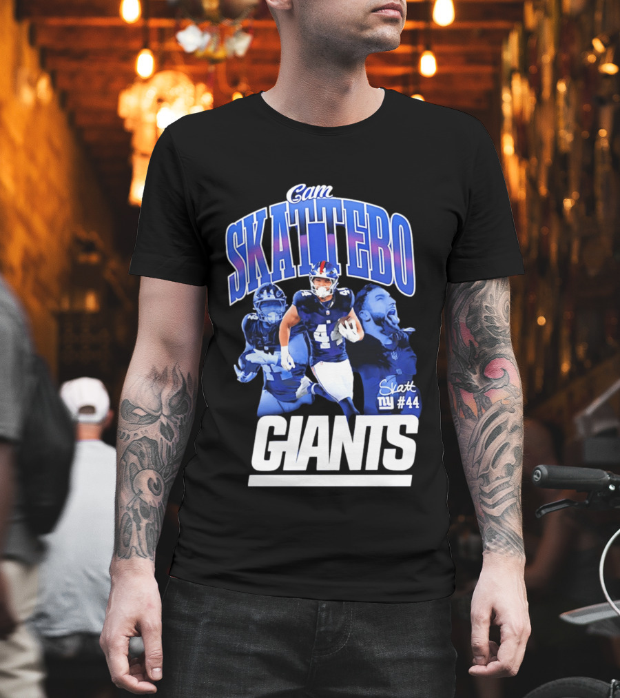Cam Skattebo Giants #44 Triple Pic T-Shirt