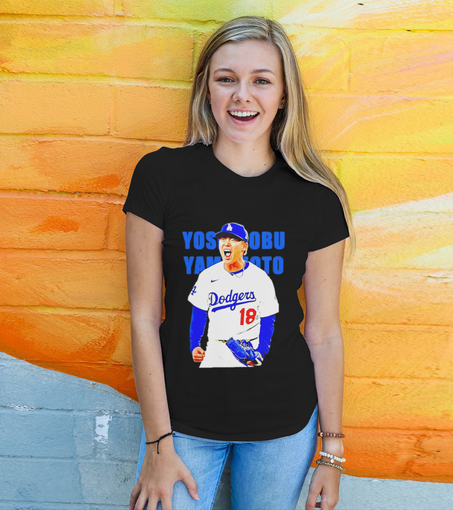 Yoshinobu Yamamoto Los Angeles Dodgers 18 Scream T-Shirt