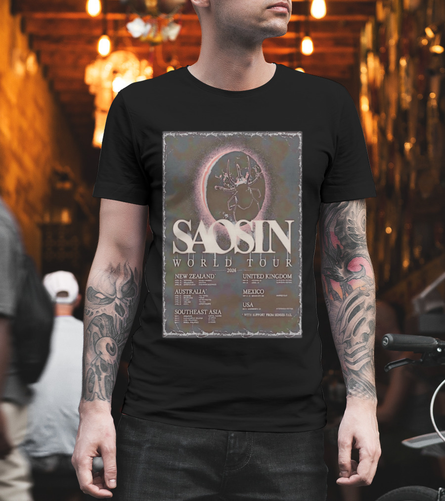 Saosin World Tour 2026 New Zealand Australia Southeast Asia UK Mexico USA Dates T-Shirt