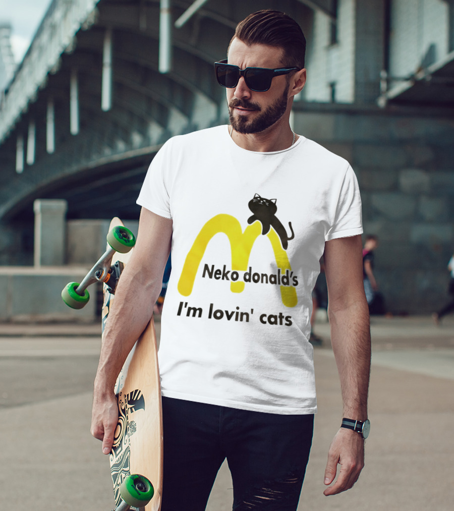Neko Donald's I'm Lovin' Cats Black Cat Golden Arches T-Shirt
