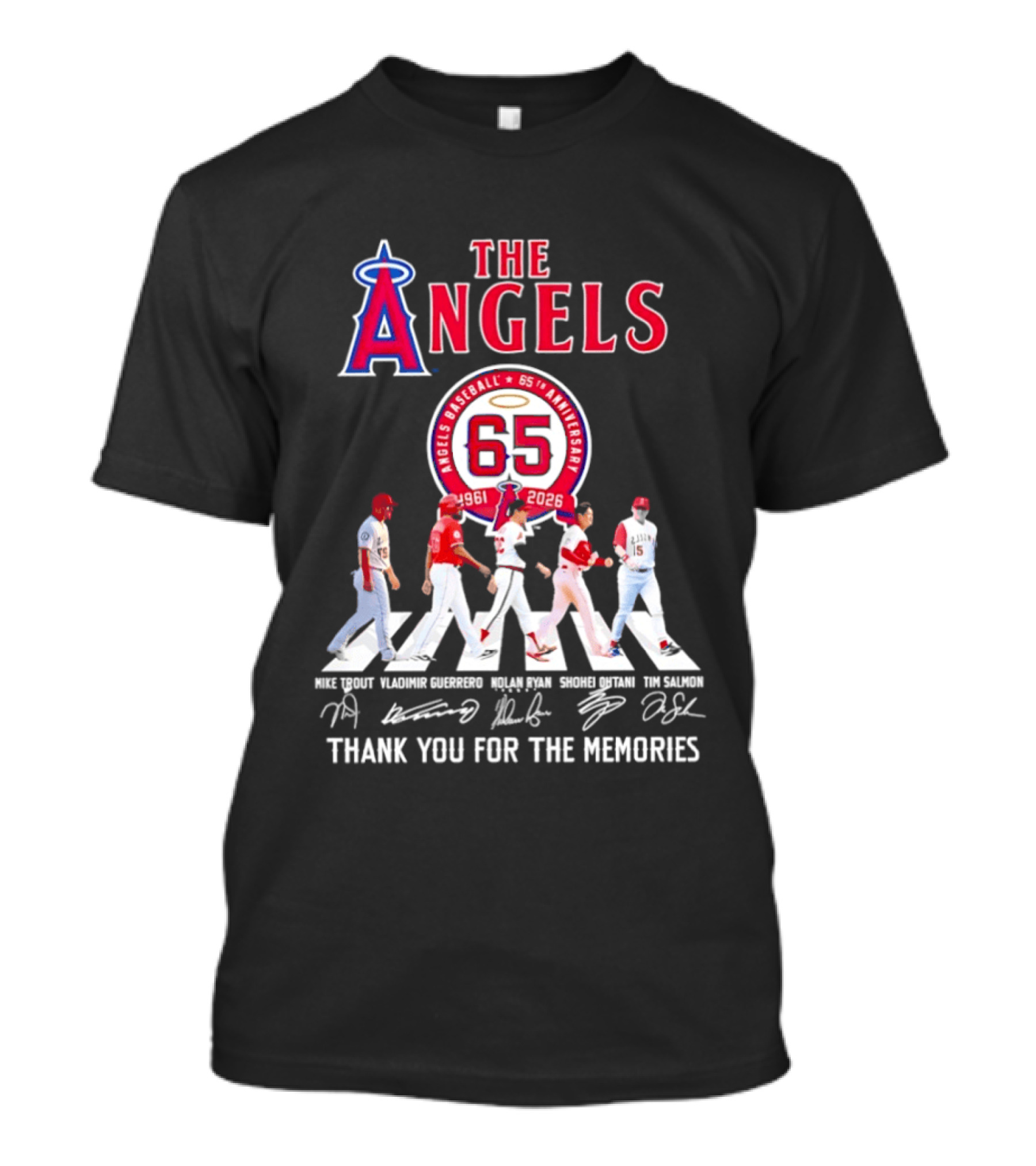 The Angels Baseball 65th Anniversary 1961 2026 Legends Thank You For The Memories T-Shirt